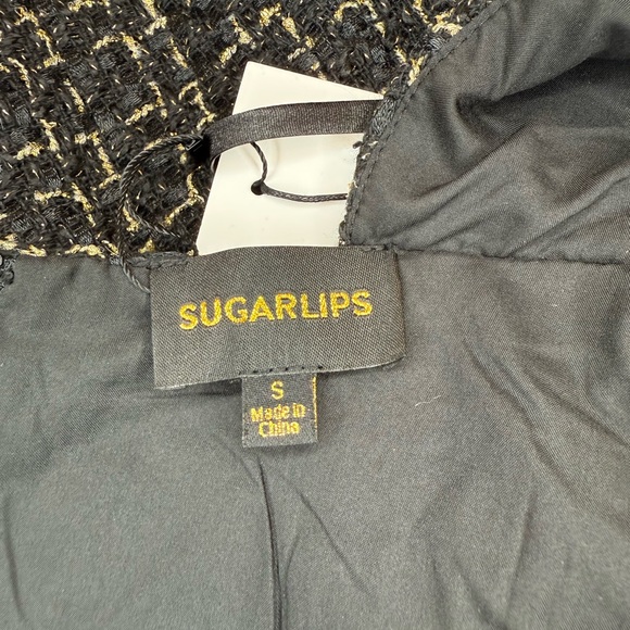 NWT, Avara Cindy Short Party Dress in Black/Gold Tweed, Size SMALL - Picture 16 of 16